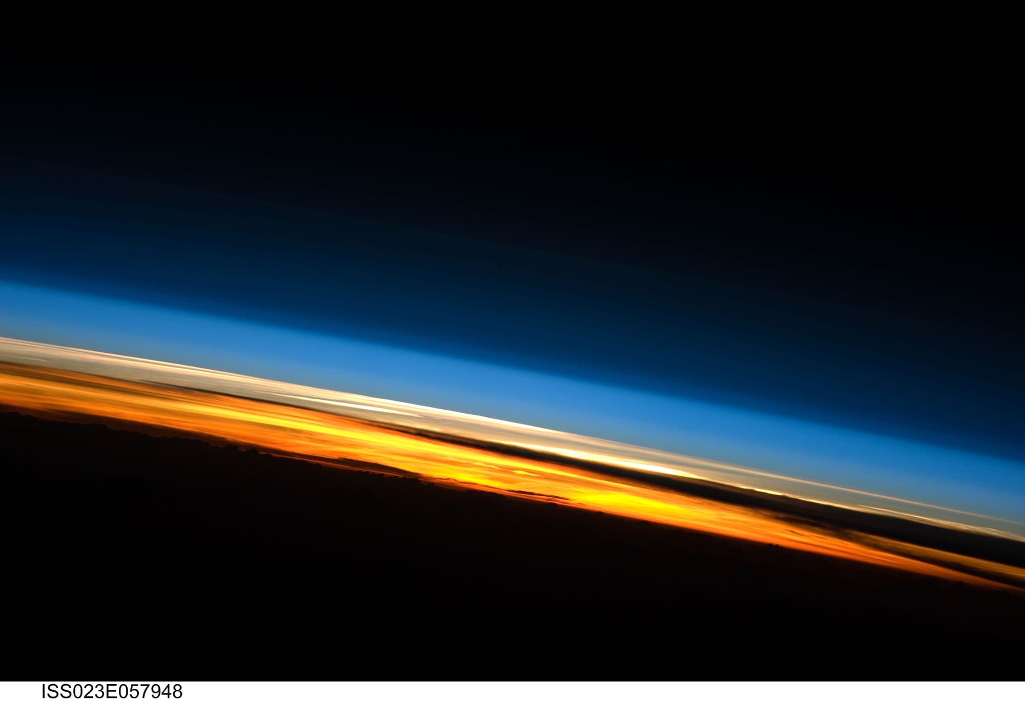Sunset over the Indian Ocean seen from the International Space Station